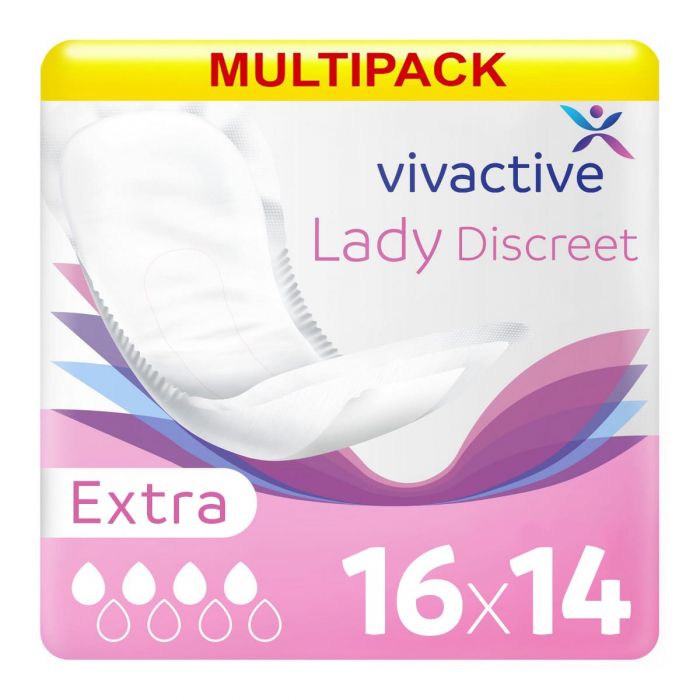 Multipack 16x Vivactive Lady Discreet Extra Pads (520ml) 14 Pack