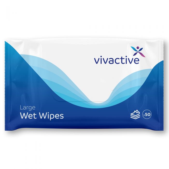Multipack 12x Vivactive Large Wet Wipes - 50 Pack - pack