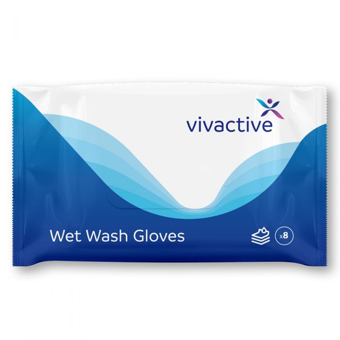 Vivactive Wet Wash Gloves - 8 Pack