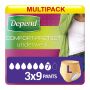 Multipack 3x Depend Comfort-Protect Pants for Women Large (1360ml) 9 Pack