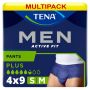 Multipack 4x TENA Men Active Fit Pants Plus Blue Small/Medium (1010ml) 9 Pack
