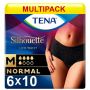 Multipack 6x TENA Silhouette Normal Noir Low Waist Pants Medium (750ml) 10 Pack
