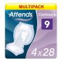 Multipack 4x Attends Contours 9 (2598ml) 28 Pack