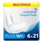 Multipack 6x Vivactive Shaped Pads Plus (1900ml) 21 Pack