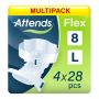 Multipack 4x Attends Flex 8 Large (2039ml) 28 Pack