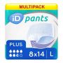 Multipack 8x iD Pants Plus Large (1590ml) 14 Pack