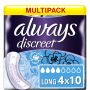 Multipack 4x Always Discreet Pads Long (400ml) 10 Pack