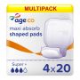 Multipack 4x Age Co Maxi Absorb Shaped Pads Super+ (2920ml) 20 Pack