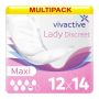 Multipack 12x Vivactive Lady Discreet Maxi Pads (730ml) 14 Pack