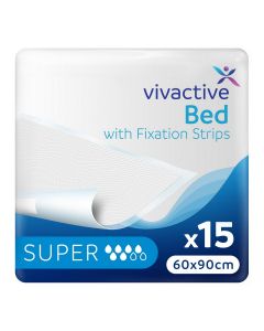 Vivactive Bed Pads with Fixation Strips 60x90cm (1500ml) 15 Pack