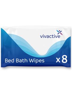 Vivactive Lightly Scented Bed Bath Wipes - 8 Pack