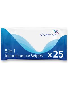 Vivactive 5 in 1 Incontinence Wipes - 25 Pack