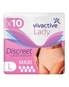 Vivactive Lady Discreet Underwear Maxi Neutral Large (2200ml) 10 Pack - mobile