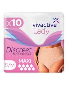 Vivactive Lady Discreet Underwear Maxi Neutral Small/Medium (2200ml) 10 Pack - mobile