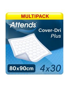 Multipack 4x Attends Cover Dri Plus 80x90 (1729ml) 30 Pack