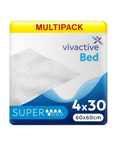 Multipack 4x Vivactive Bed and Chair Pads 60x60cm (1050ml) 30 Pack