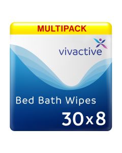 Multipack 30x Vivactive Lightly Scented Bed Bath Wipes - 8 Pack