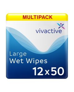 Multipack 12x Vivactive Large Wet Wipes - 50 Pack