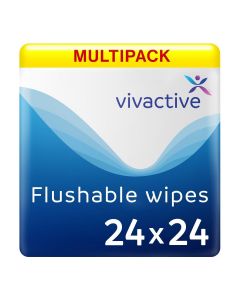 Multipack 24x Vivactive Flushable Wet Wipes 24 Pack