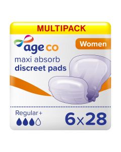 Multipack 6x Age Co Women&#039;s Maxi Absorb Discreet Pads (1000ml) 28 Pack