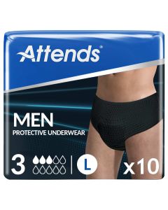 Attends Men Protective Underwear 3 Large (900ml) 10 Pack - mobile