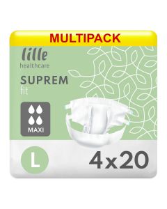 Multipack 4x Lille Healthcare Suprem Fit Maxi Large (3580ml) 20 Pack - mobile