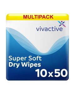 Multipack 10x Vivactive Super Soft Dry Wipes 50 Pack - mobile