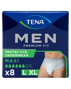 TENA Men Premium Fit Protective Underwear Maxi Large/XL (1350ml) 8 Pack - mobile