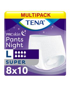 Multipack 8x TENA Pants Night Super Large (2100ml) 10 Pack - mobile