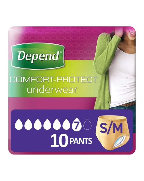 Depend Comfort-Protect Pants for Women Small/Medium (1360ml) 10 Pack
