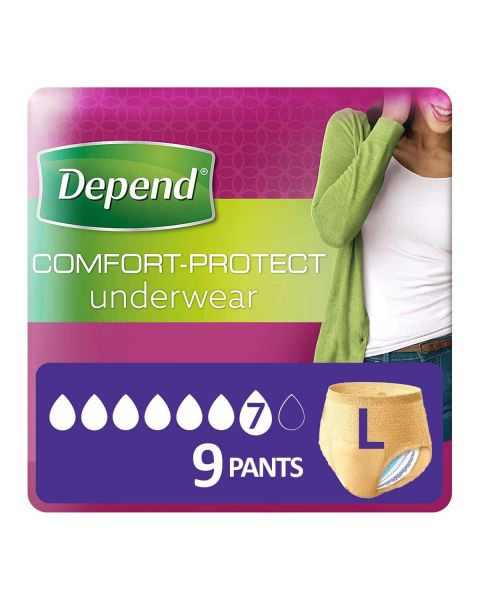 Depend Comfort-Protect Pants for Women Large (1360ml) 9 Pack
