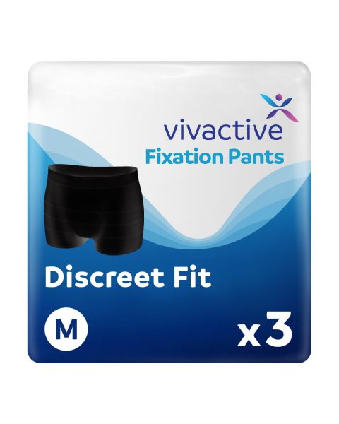 Vivactive Premium Discreet Fixation Pants Black Medium 3 Pack