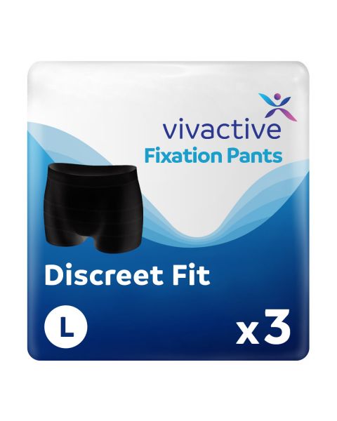 Vivactive Premium Discreet Fixation Pants Black Large 3 Pack