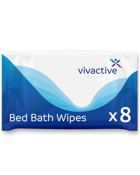 Vivactive Lightly Scented Bed Bath Wipes 8 Pack