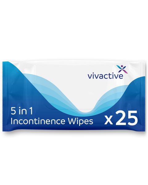 Vivactive 5-in-1 Incontinence Wipes 25 Pack