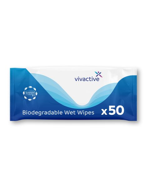 Vivactive Biodegradable Wet Wipes 50 Pack