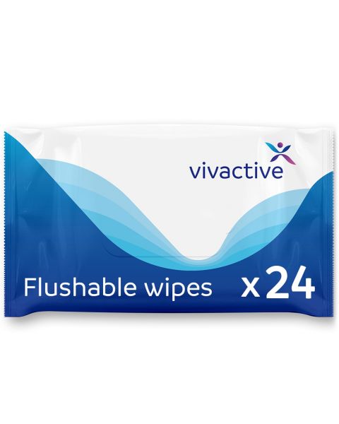 Vivactive Flushable Wet Wipes 24 Pack