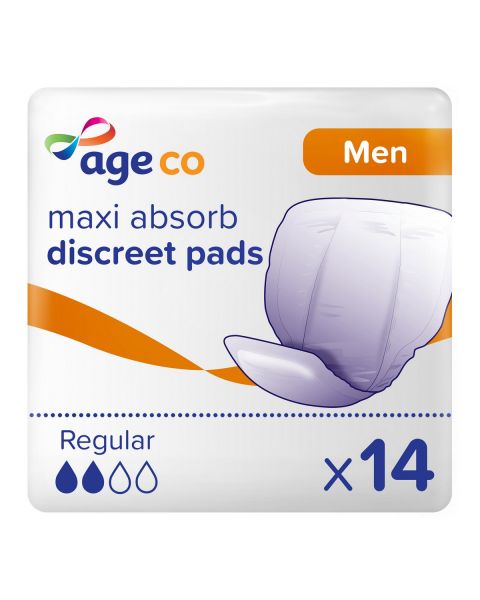 Age Co Men&#039;s Maxi Absorb Discreet Pads (650ml) 14 Pack