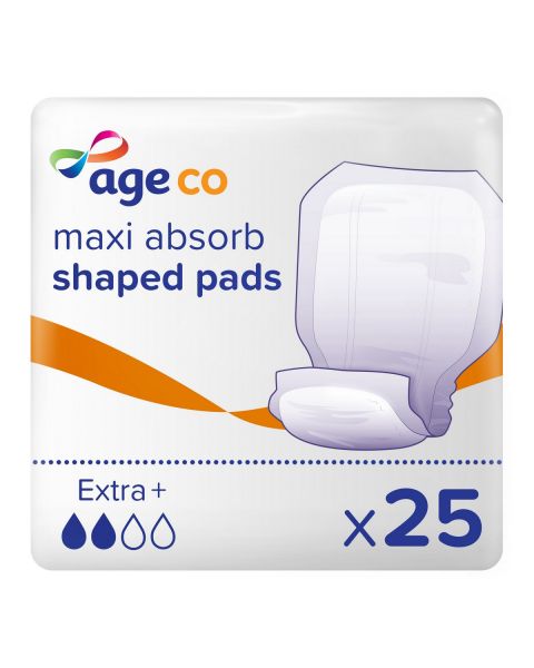 Age Co Maxi Absorb Shaped Pads Extra+ (2220ml) 25 Pack