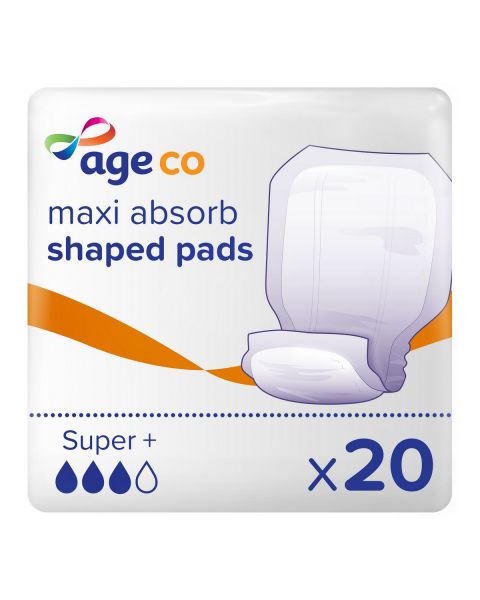 Age Co Maxi Absorb Shaped Pads Super+ (2920ml) 20 Pack