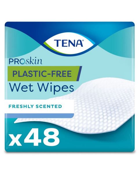 TENA Plastic-Free Wet Wipes 48 Pack