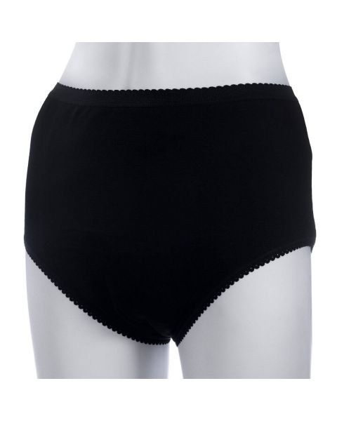Ladies Washable Incontinence Brief Black (450ml) Small