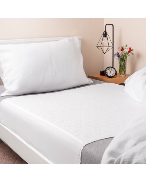 Washable Bed Pad White with Tuck-In Sides (2000ml) Single